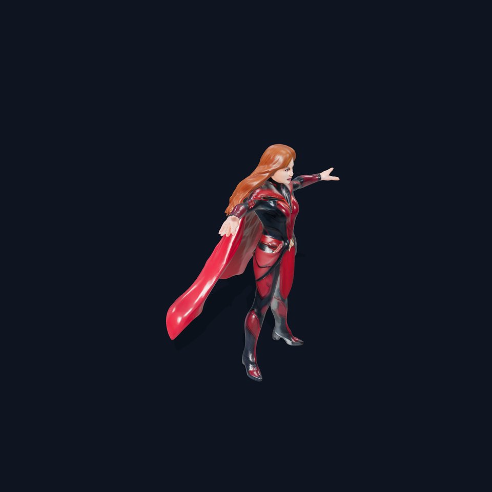 Scarlet Heroine Rigged and Animated D Character Model